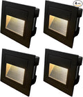 LED Step Lights 120V Dimmable LED Indoor Outdoor Step Light,4-Pack,3000K Warm White,Stair Light, Aluminum Die-Casting, Black