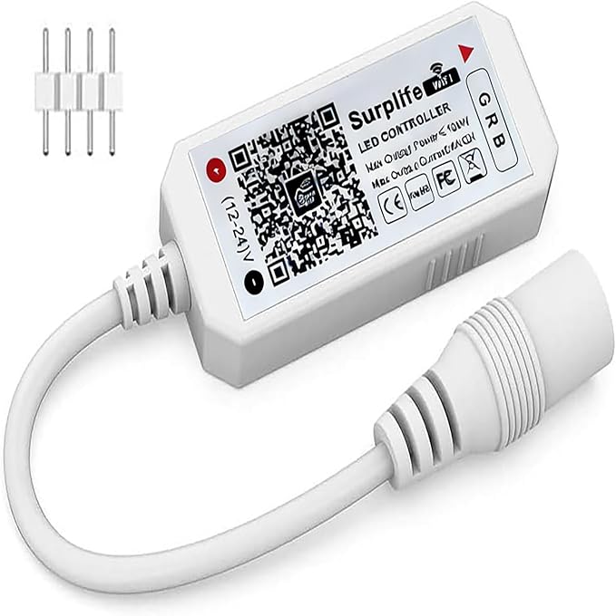 iNextStation Smart RGB WiFi LED Controller 4-Pin Output Compatible with Alexa/Google Home Assistant/IFTTT Android/iOS for SMD 3535 5050 2835 Color Changing LED Strip Lights