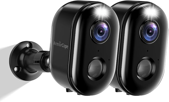 Security Cameras Wireless Outdoor, Battery Powered 2k Color Night Vision, AI Motion Detection,IP66 Weatherproof, 2-Way Talk, SD/Cloud Storage,Cameras for Home Security-2 Pack