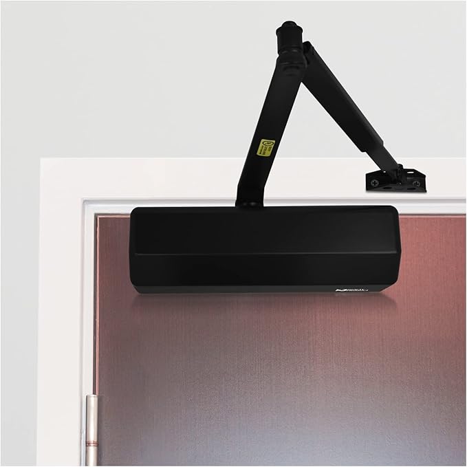 Nuk3y 9000 Series Grade 1 Heavy Duty Door Closer, Multi-Mount, Adjustable Size 1-6, ADA Compliant, UL Listed, Black