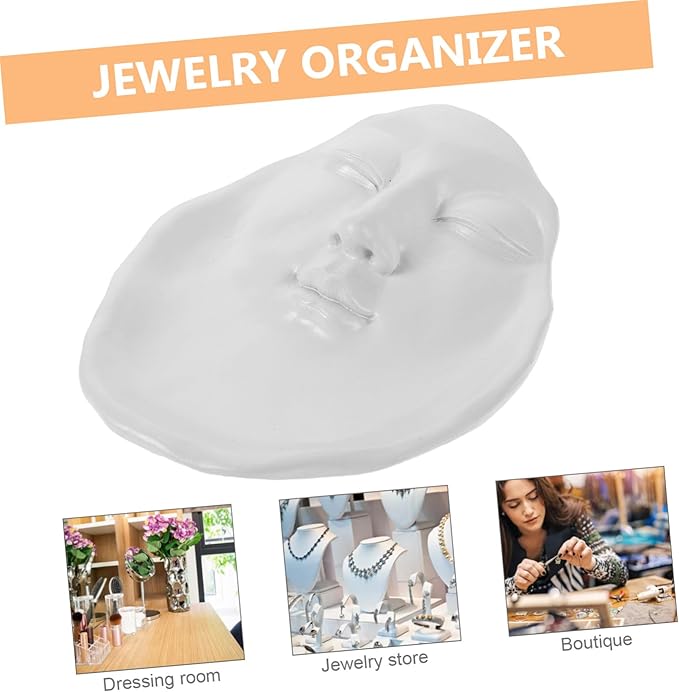 Cabilock Stylish Face Tray for Jewelry and Candle Storage Versatile Vanity Decor for Room Bathroom and Bedroom Minimalist Design for Modern Aesthetic