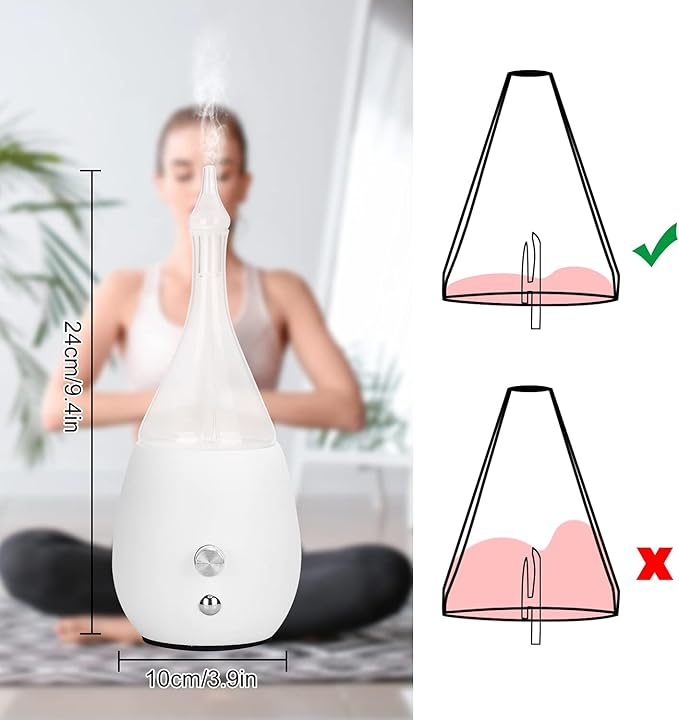 Lychee Essential Oil Diffuser Humidifiers, Quiet Diffuser, Small Aromatherapy Diffuser,7 Colors Light Adjustable with Wood Grain Base for Home Bedroom Office Yoga Nice Gift (White)