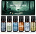 Folkulture Woody Essential Oils Set for Diffuser | New Year Nature-Inspired Aromatherapy for Relaxation, Grounding | 6 Earthy & Woody Scents - Palo Santo, Sandalwood, Pine & Cedar, Euclyptus