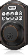 TEEHO TE001 Keyless Entry Door Lock with Keypad - Smart Deadbolt Lock for Front Door with 2 Keys - Auto Lock - Easy Installation - Oil-Rubbed Bronze