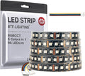 BTF-LIGHTING RGBCCT 5 Colors in 1 LED Tape Lights 5050SMD RGBWW RGB+Dimmable Color Temperature 2700K-6500K 16.4ft 96LED/m 480LED IP67 DC12V Black PCB for Home Decoration(No Adapter or Controller)