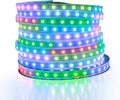 ALITOVE 32.8ft Addressable RGB LED Strip Light WS2811 Dream Color Digital Programmable Flexible LED Pixel Light 24V 10m 600 LEDs 5050 SMD Waterproof IP67 Black PCB for Raspberry Pi DIY Project