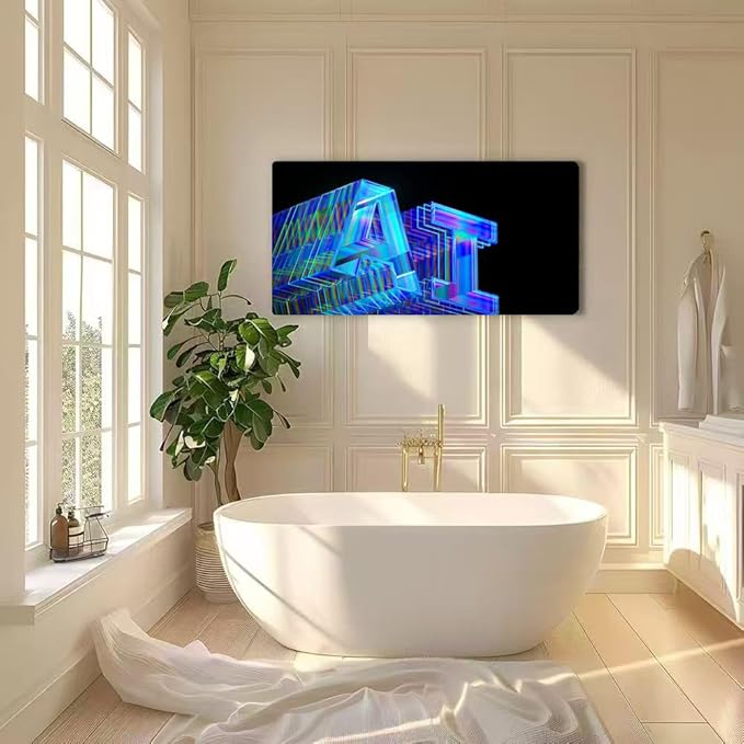 Wibinuki Wall Art Wall Decor Wall Paintings Artificial Intelligence Machine Learning Large Language Model AI for Living Room Bedroom Bathroom Home Decor Can Be Hung Directly 20"x 40"