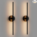 ZAGO 24 Inch LED Indoor Linear Wall Sconces Set of Two, 3CCT Switchable, Matte Black, Hardwired and Wall Mounted, Dimmable for Living Room, Hallway, Bedroom, 120-277V, 14W, 900LM, ETL Certified