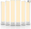 6 Pack Under Cabinet Lights Wireless, 40 LED Motion Sensor Light Indoor Rechargeable Magnetic Closet Lights Battery Operated, Under Counter Lights for Kitchen, Wardrobe, Stairs, Warm Light