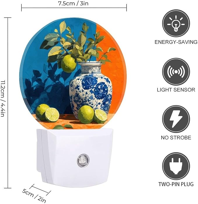 Night Lights Plug Into Wall, Cerulean Contrast LED Smart Light Sensor Night Light Auto Dusk to Dawn for Hallway, Bedroom, Bathroom, Stairway