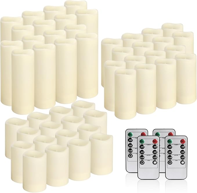 48-Pack LED Flameless Candles with Remote Control - Perfect for Home, Parties, and Special Occasions - Create a Magical Ambiance Effortlessly(Three Sizes)