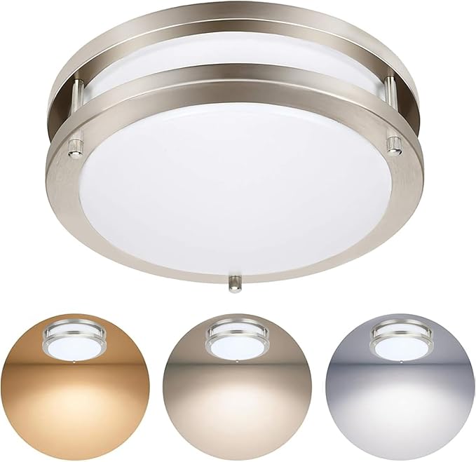 Drosbey 42W Dimmable LED Ceiling Light Fixture, Kitchen Light Fixtures, Flush Mount Ceiling Lights for Bedroom, Bathroom, 3000K/4000K/5000K Selectable, Super Bright 42000LM, UL Listed