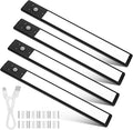 Smart Under Cabinet Lights Motion Sensor 4 Led Strips Kitchen Reading Lights Motion Activated Black