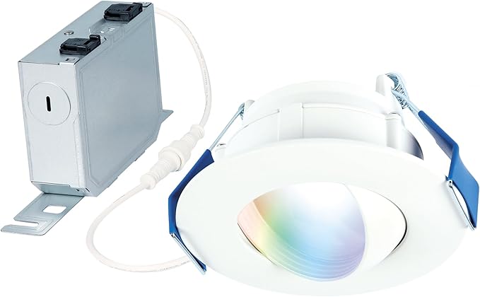 HALO 4” Smart Wi-Fi Canless LED Light Powered by WiZ Pro, Dimmable Full Color w/Adjustable Gimbal, SpaceSense, Smart Home-Ready - RAWZC409