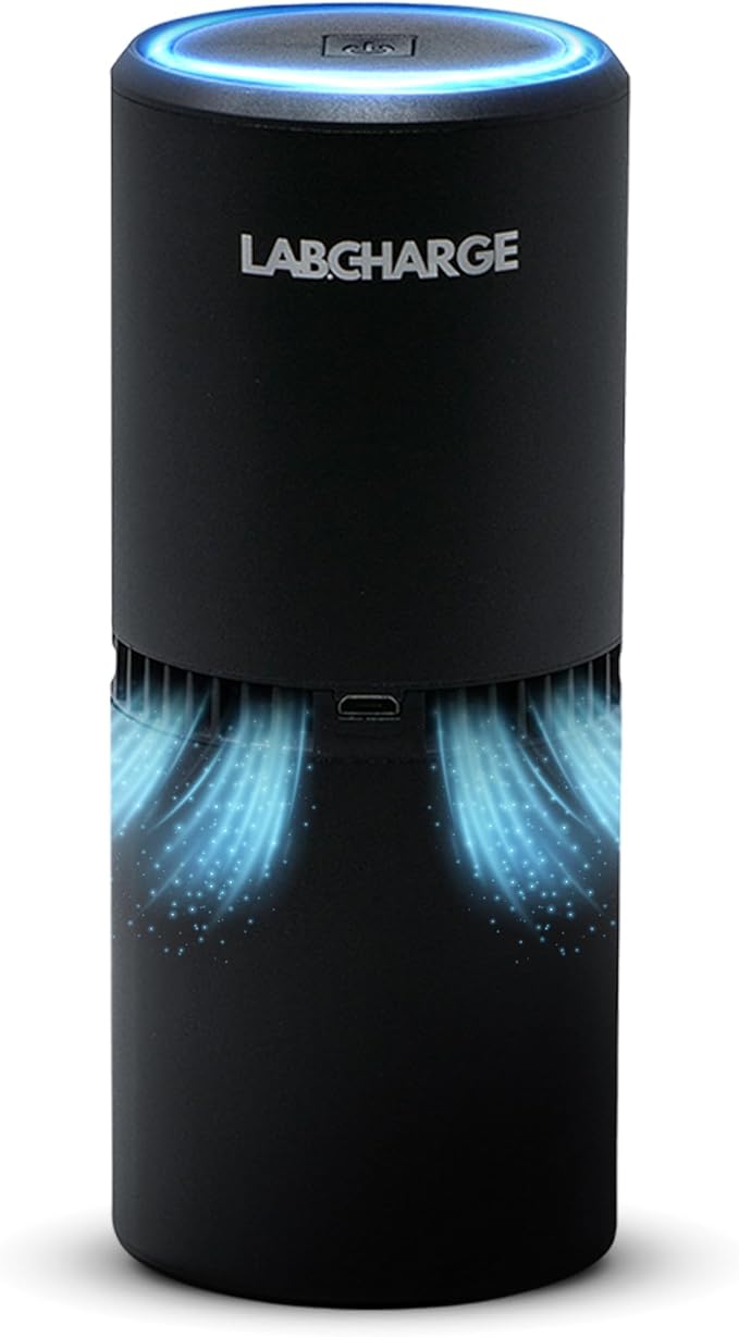 LabCharge Compact Air Purifier - Covers 250 Sq Ft - Ideal for Bedroom or Dorm Room - Silent HEPA Filter Captures Dust and Pollutants - Portable, Mini Air Purifier for Small Spaces