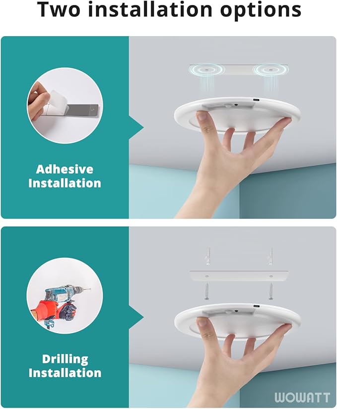 wowatt Battery Operated Ceiling Light Rechargeable Ceiling Lights with Remote Wireless Shower Lighting 3000K 4500K 6500K 7.48in Dimmable Timing Overhead Light for Closet Shower Living Room(4 Pack)
