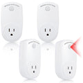 Macarrie 4 Pieces Motion Sensor Sockets Indoor Plug in Sensor Light Control Switch 120 Degrees Motion Activated Detector Plug Outlet for Corridor Garage Patio Aisle Room, 20ft Range, CE Listed