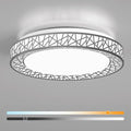 18 Inch Flush Mount Ceiling Light, Modern Brushed Nickel LED Ceiling Light Fixture, 35W 3500LM 2700-6500K Adjustable, Dimmable Ceiling Lights for Bedroom, Kitchen, Hallway, Bathroom, ETL