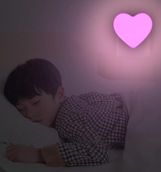 INZU Night Lights Plug into Wall, LED Night Light for Kids, Cute Nightlight with Auto Dusk to Dawn Sensor, LED Nightlight with Soft Warm Light for Bedroom, Nursery, Bathroom, Hallway (2Pack Pink)