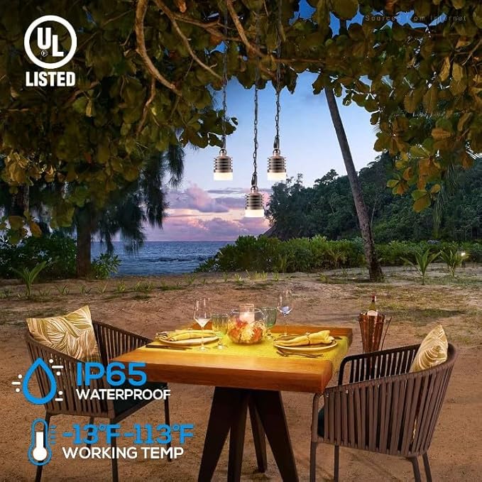 LEONLITE Low Voltage Hanging Lights, 12V Pendant Lights Outdoor, LED Landscape Hanging Lights for Gazebo Tree Porch, UL Listed, Aluminum, IP65, 320lm, 2700K Soft White, Red Bronze, Pack of 4