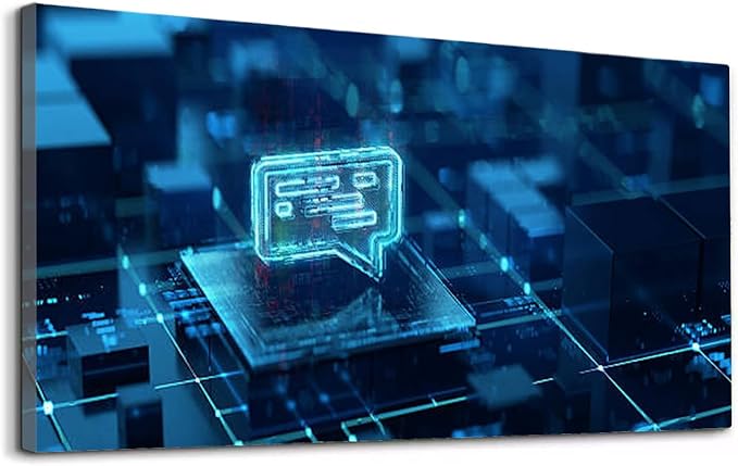 Wibinuki Wall Art Wall Decor Wall Paintings Future technologies in chbot development and utilision. AI based for Living Room Bedroom Bathroom Home Decor Can Be Hung Directly 20"x 40"