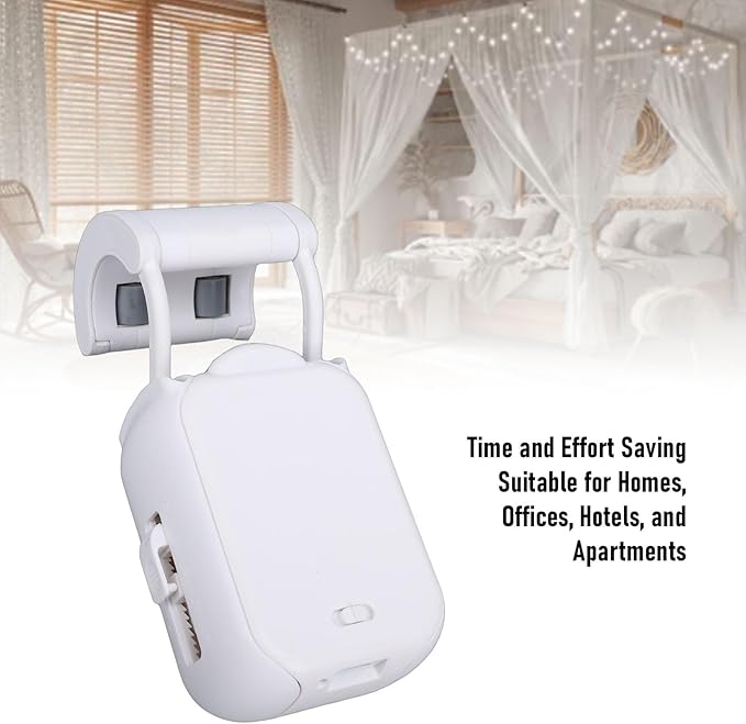 Smart Curtain Motor, Tuya App Controlled Automatic Opener with 5200mAh Battery and Safety Sensor, Easy Install Cordless Motorized Curtain Track for Home, Office and Bedroom