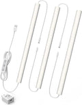Under Cabinet Lighting Plug-in, Dimmable Under Counter Lights for Kitchen, 3pcs 12 Inch, Daylight White 4500K Linkable USB Led Light Strip, Wired Led Light Bar for Desk,Sink,Workbench