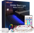 WILLED RGB LED Strip Lights, Under Bed Light Motion Activated Sensor, RF Remote Control with Timer, Color Changing Strip Lighting for Bed, Stairs, Shelf, Desk, Cabinet and Party Decoration