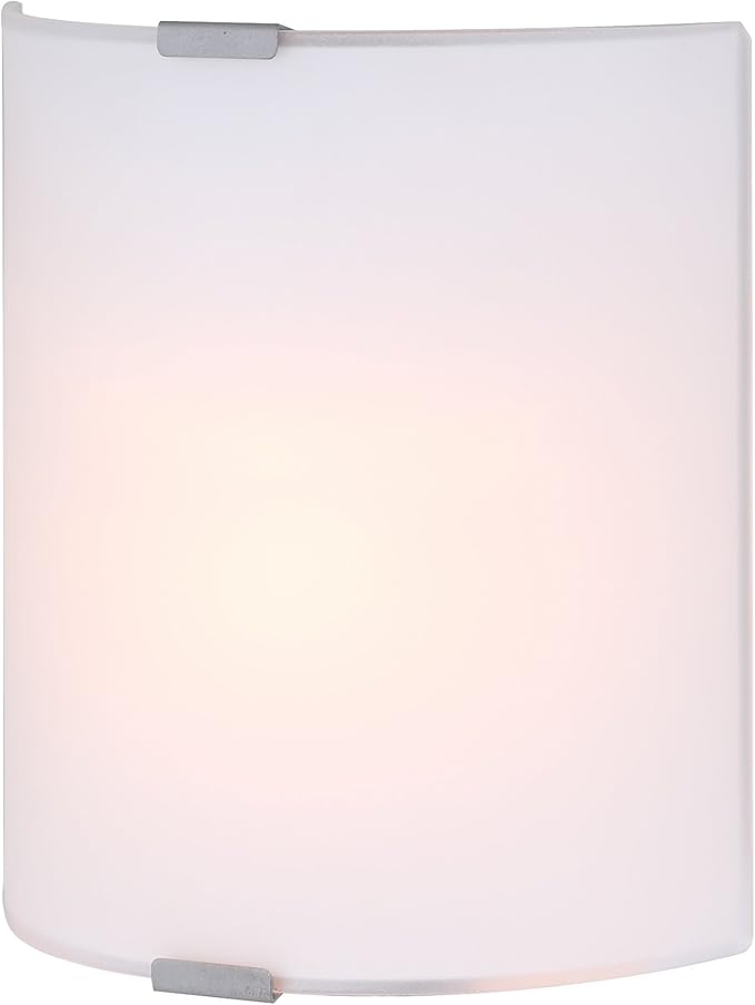 Canarm 1-Light Wall Sconce, Frosted Glass Shade with Gray Accents, Low-Profile Transitional Wall Lighting for Bedroom, Hallway or Living Room