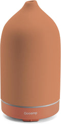 200ML Ceramic Essential Oil Diffuser - Ultrasonic Aromatherapy & Humidifier with 7-Color LED Lights, Auto Shut-Off, Brown, 1H/3H/6H Timer | Scent for Home,Office,Yoga