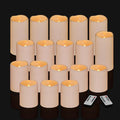 Flameless Candles 4" 5" 6" Outdoor Indoor Pillars 18 Pack Battery Operated Flickering Candles Include 10-Key Remote Timer 400+ Hours by 2 AA Batteries(18 Pack)
