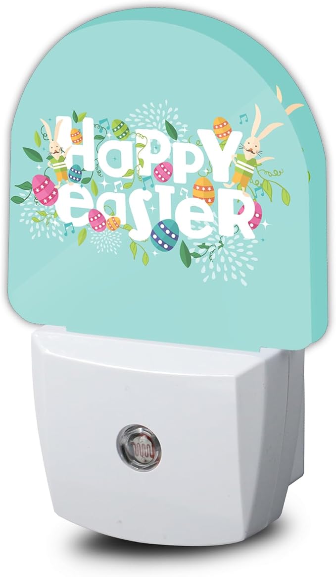 Happy Easter Night Light,Eggs Night Lights Plug into Wall, Dusk to Dawn Sensor LED Lamp 0.5W for Boyfriend/Girlfriend Gifts Decorations Room 0.5W Sleep Friendly