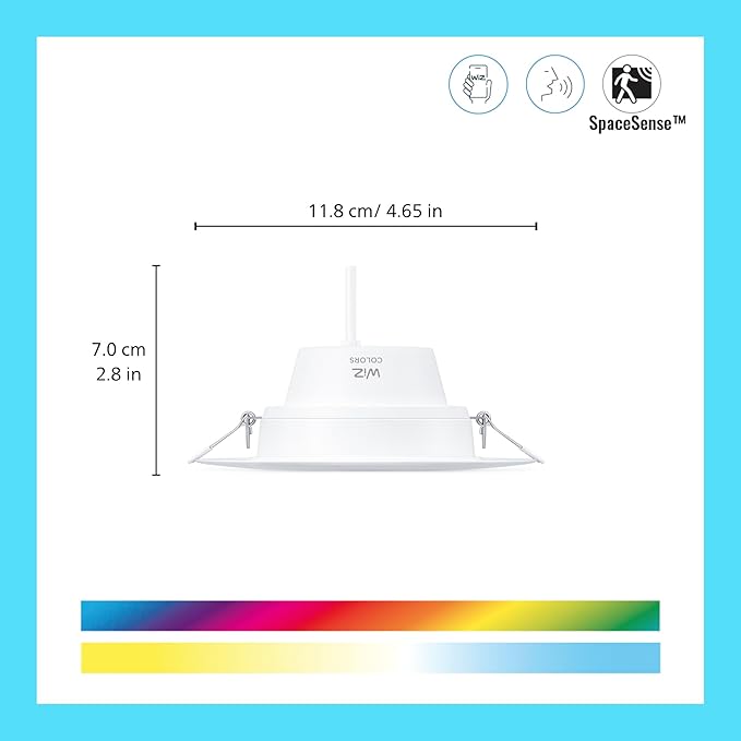 WiZ Connected Color 6-Inch Smart Downlight - Pack of 4-2700K-6500K - 1150 Lumen - Indoor - Wi-Fi - Control with Voice/App + Motion - Matter Compatible