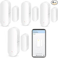 WiFi Door Window Sensor: Smart Contact Sensor with App Alerts, Door Open Detector Compatible with Alexa Google Assistant, Entry Detector Sensor for Home Security and Home Automation (4-Pack)