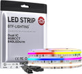 BTF-LIGHTING WS2811 Dual IC RGBCCT FCOB COB LED Strip,UL Listed High Density Chasing IC RGB Light+Tunable White 3000K-6000K,9.8FT 840LEDs/m,10mm Width IP30 DC24V 3M Tape(No Adapter or Controller)