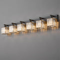 19.5" KnurledBrassWallSconcesSetof2,BronzeBathroomVanityLightFixtureswithWaterRipplesGlassTube,ModernLampforBedroom,LivingRoom,Hallway,Staise,Mirror,Kitchen