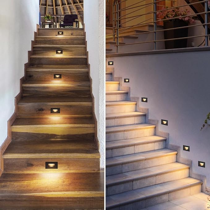 kadision 3 Color Low Voltage 12V-24V LED Step Lights Indoor and Outdoor, 3.5W 175lm Stair Light, Aluminum Oil Rubbed Bronze, 12 Pack