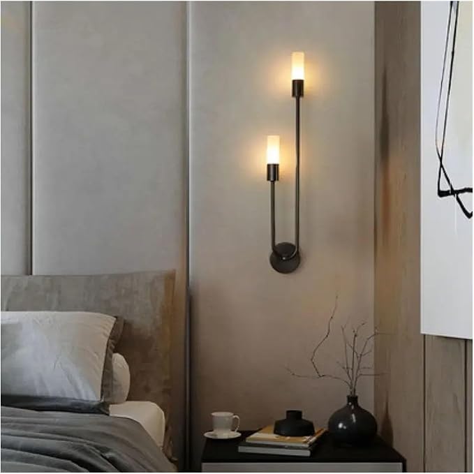 Wallps,Modernmalist Led Wallp Black &D for Liviroom Bedroom Hallway Tv Background Stylish Bedside & Corridor Lightifixture
