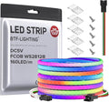 BTF-LIGHTING FCOB COB XGB1338(WS2812B) Individually Addressable IC RGB 160LED/m 800IC LED Strip DC5V 16.4FT 5mm Width Dream Chasing Color High Density Uniform Light(NO Adapter or Controller)