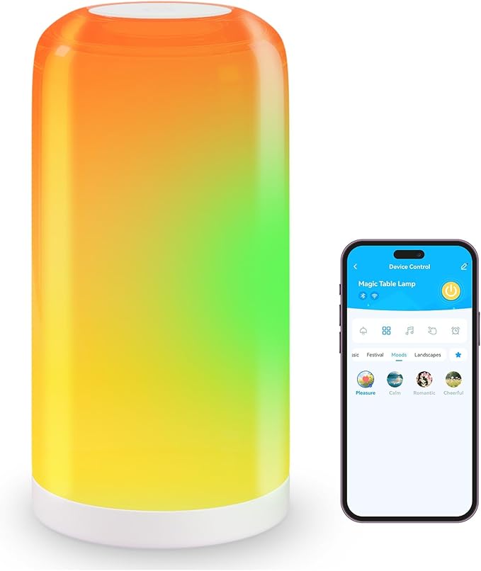 DAYBETTER BGRIC Smart Bedside Lamps, Touch Lamps for Nightstand, Compatible with Alexa and Google Home, LED Lamp with 70+ Scene Mode, Color Changing Lamp for Bedroom Living Room(2.4GHz WiFi Only)