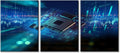 TUMOVO Wall Decor CPU Concept Wall Art Abstract Futuristic PCB Pattern and CPU Artwork Pictures Wall Decor for Living Room 3 Piece Contemporary Home Decor Print on Canvas Ready to Hang (36" Wx16 H)