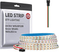 BTF-LIGHTING WS2812B IC RGB 5mm Ultra Narrow LED Strip 2020SMD DC5V Individually Addressable 9.8FT 160Pixels/m 480LED Dream Color Tape Light for Home DIY Decoration IP30 (No Adapter or Controller)