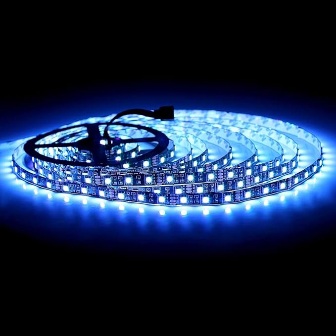 SUPERNIGHT 5050 RGB LED Strip Lights-32.8ft 600 LEDs, DC 24V Color Changing LED Lights Black PCB for Valentine Decor, Wedding Sparklers, Christmas Lights, Indoor Decoration (Only Light Strip)