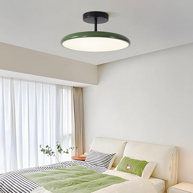 KCO Lighting Vintage Green Flush Mount Ceiling Light Black Semi Flush Mount Ceiling Light Mid Century Modern Entryway Ceiling Lamp LED Hallway Ceiling Lights Fixtures