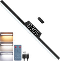 Under Cabinet Lighting with Remote & Timer, Closet Lights Motion Sensored Rechargeable 5000mAh Battery 300LM Kitchen Lighting, Under Counter Motion Lights for Kitchen 72 Magnetic Led Light Bar(Black)