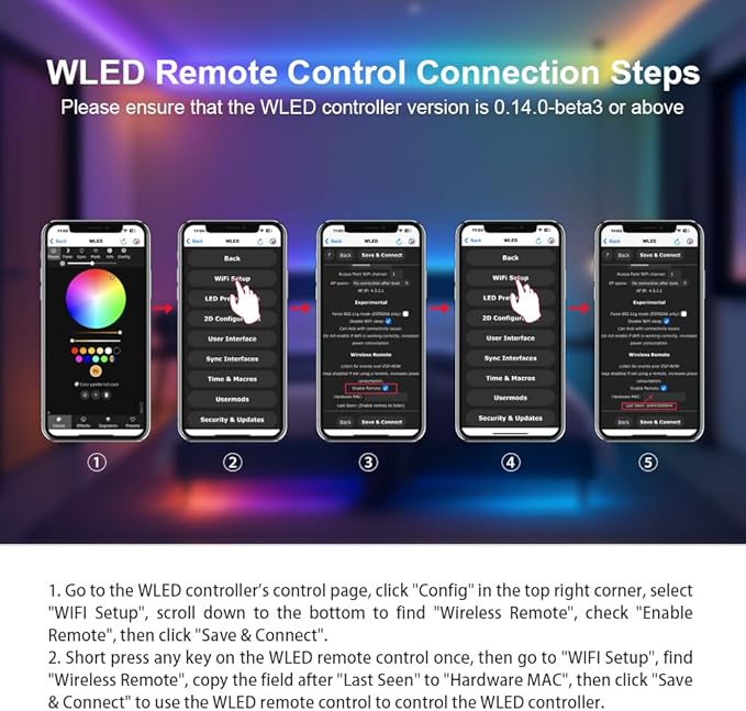 GLEDOPTO ESP Now WLED Remote Control WLED LED Strip Light Controller 7 Group Preset Scene Brightness Changeable 50 Meters Wireless Control