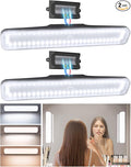 EZVALO Wireless Makeup Light 2 Pack, Vanity Lights for Mirror,Bathroom Mirror Light, Rechargeable, 3 Color Temperatures, Stepless Dimming, Touch Control, Adjustable Angle, Black, Women's Gifts