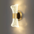 Chrasy Modern LED Wall Lamp, Golden Color Hourglass Shaped Acrylic Wall Sconce, 10W Acrylic Wall Light for Bedside Bedroom Living Room Hallway Wall Lighting 3 Color Temp Adjustable