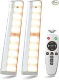 LDOPTO Motion Sensor Under Cabinet Lights with Remote 2 Pack, Dimmable Battery Operated Closet Lighting, LED Night Lights Indoor for Kitchen Hallway Stairway, tunable 3 Colors with timers
