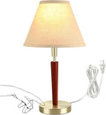 Mid-Century Modern Wood Table Lamp,Touch Control & 3-Way Dimmable Bedside Lamp for Bedroom, Living Room, Nightstand, Office (Bulb Included)